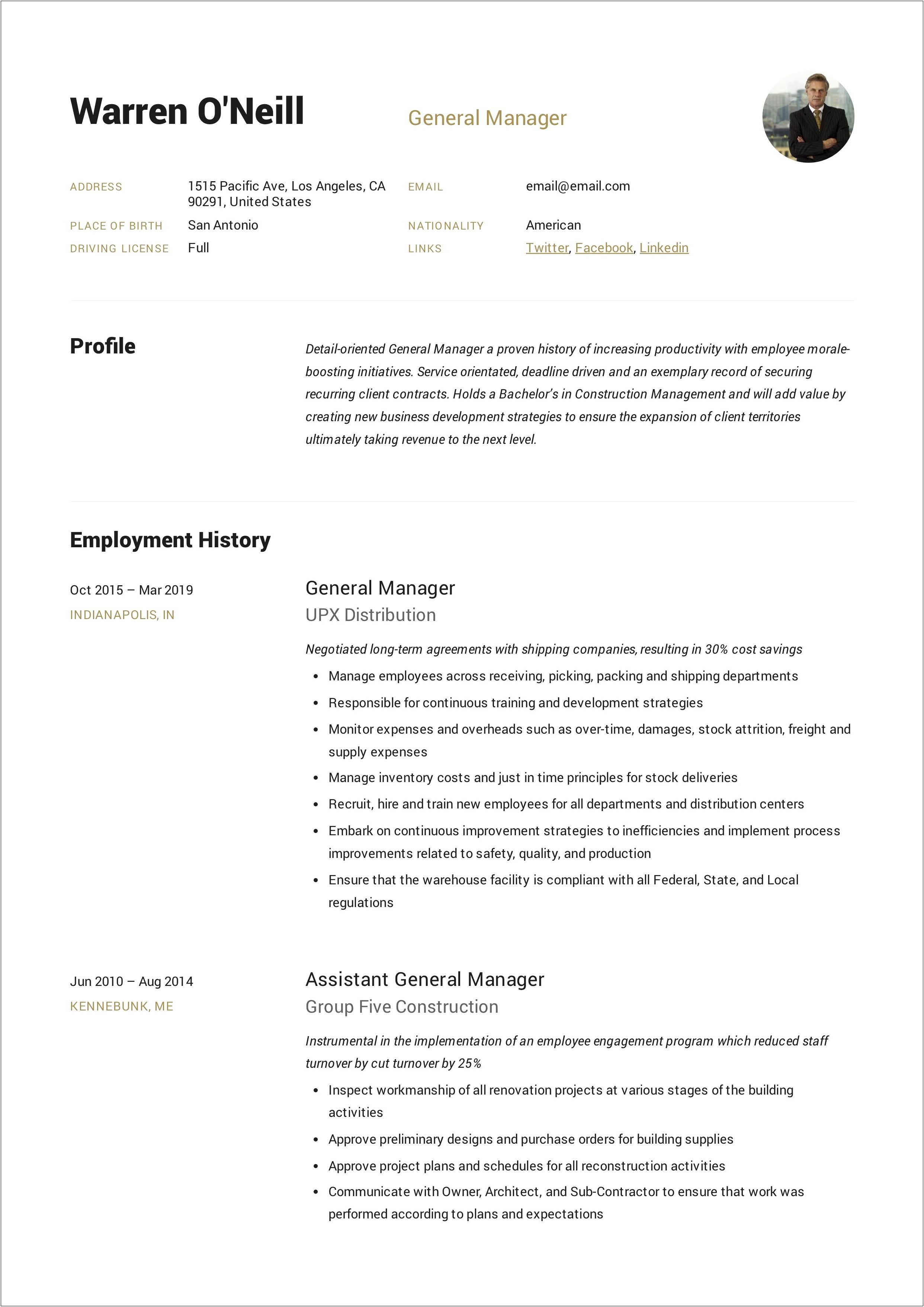 Best Resume For A Safety Supervisor