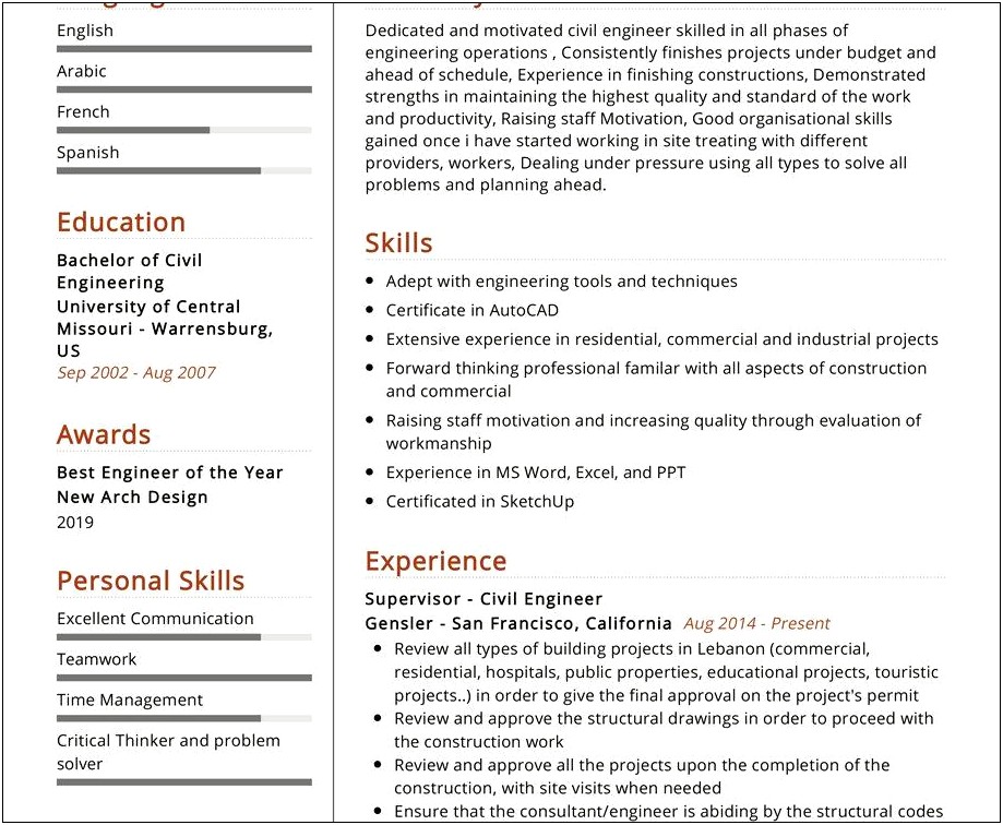 Best Resume For Experienced Quality Engineers