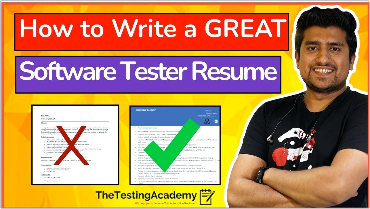 Best Resume For Testing Freshers