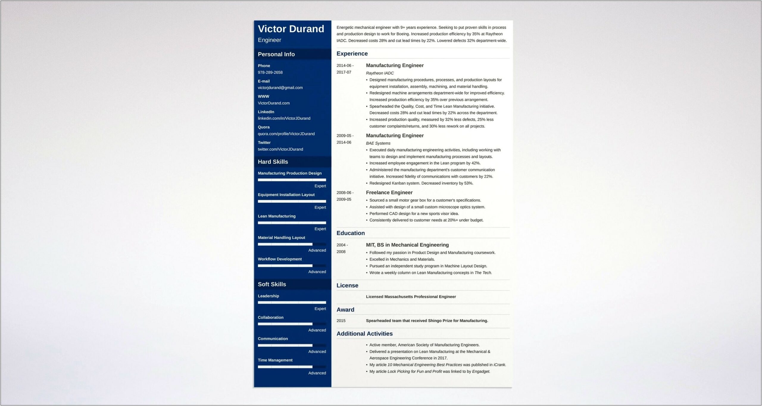 Best Resume Format For Aeronautical Engineers Freshers