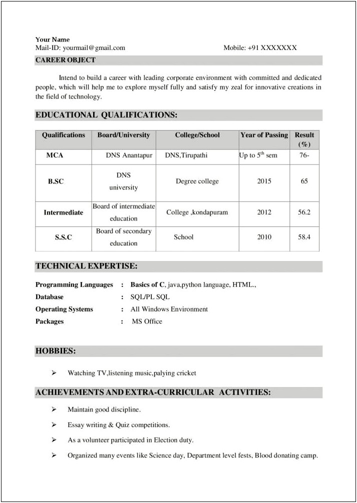 Best Resume Format For Electronics Engineers