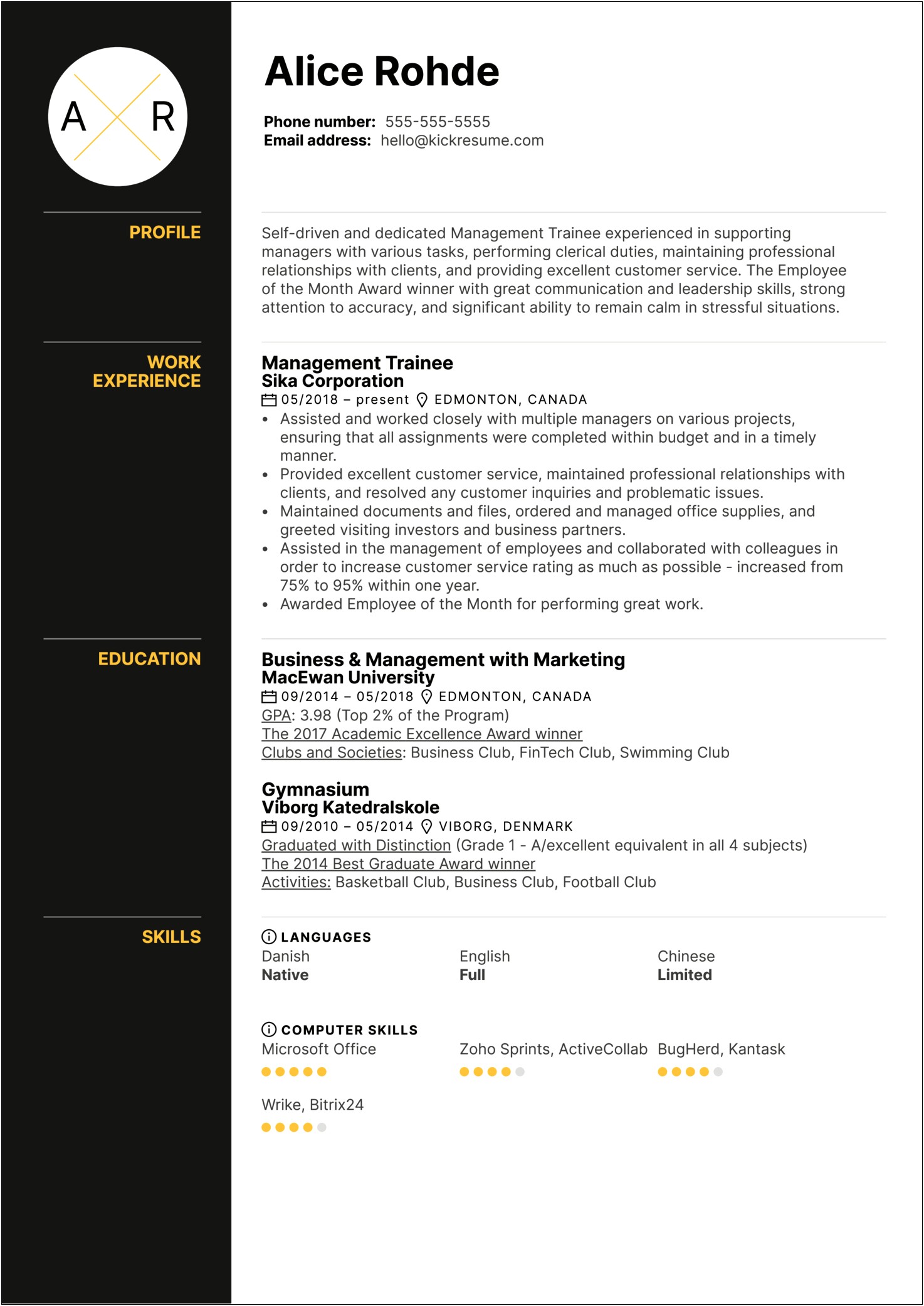 Best Resume Format For Freshers 2014