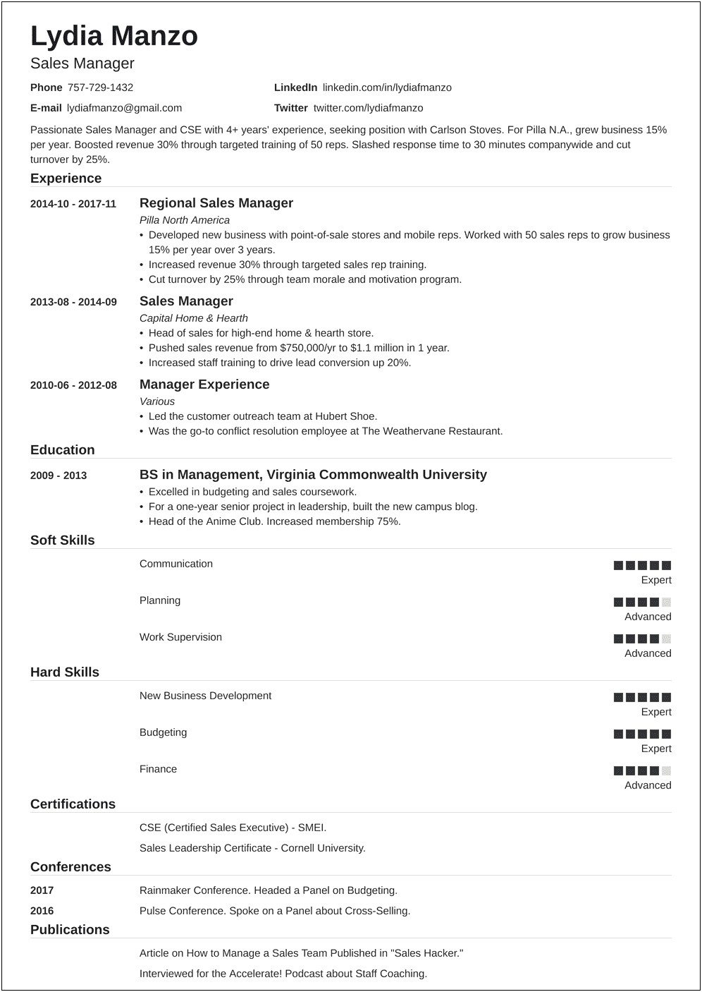 Best Resume Format For Senior Management Position