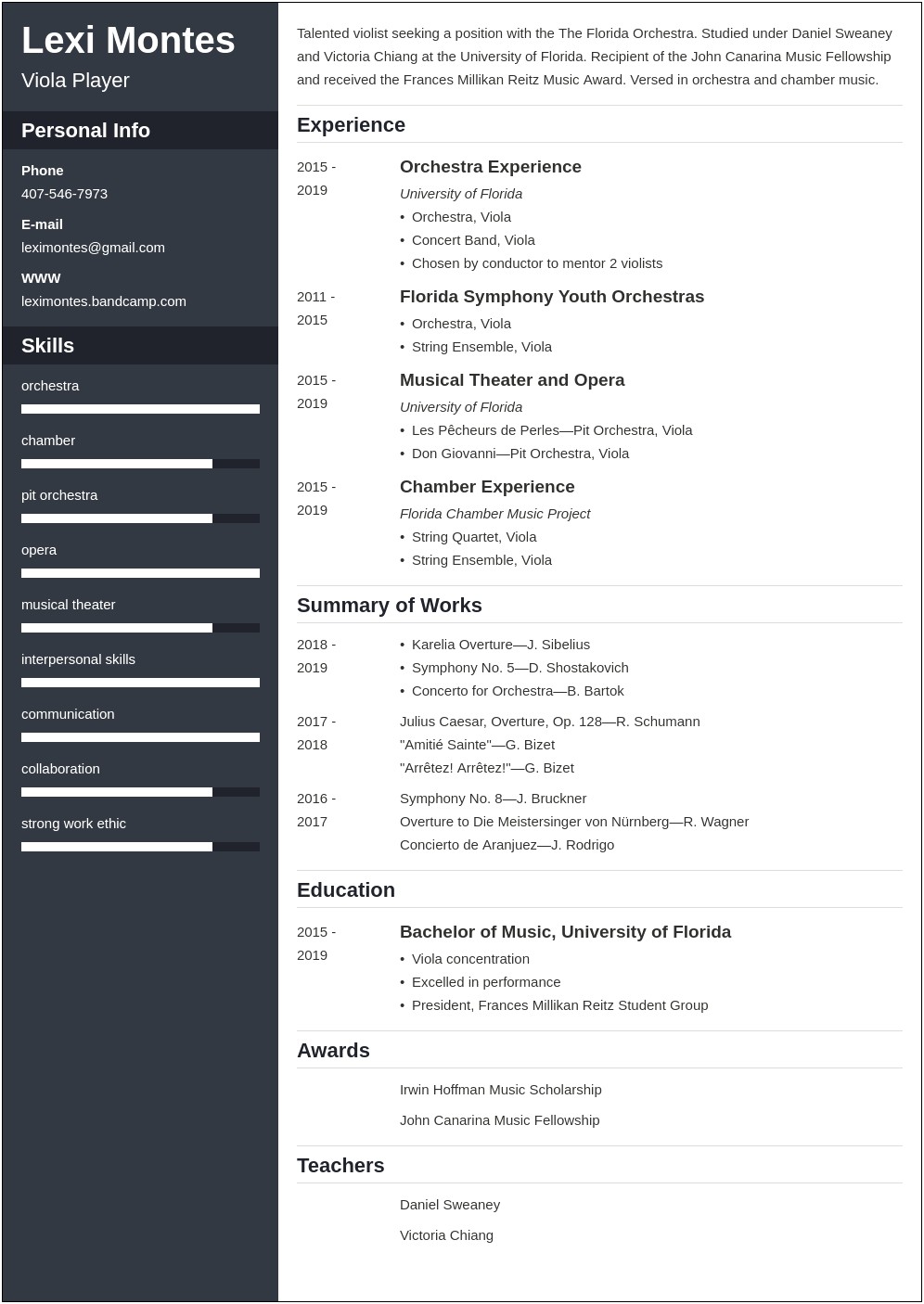 Best Resume Format For Sound Engineer