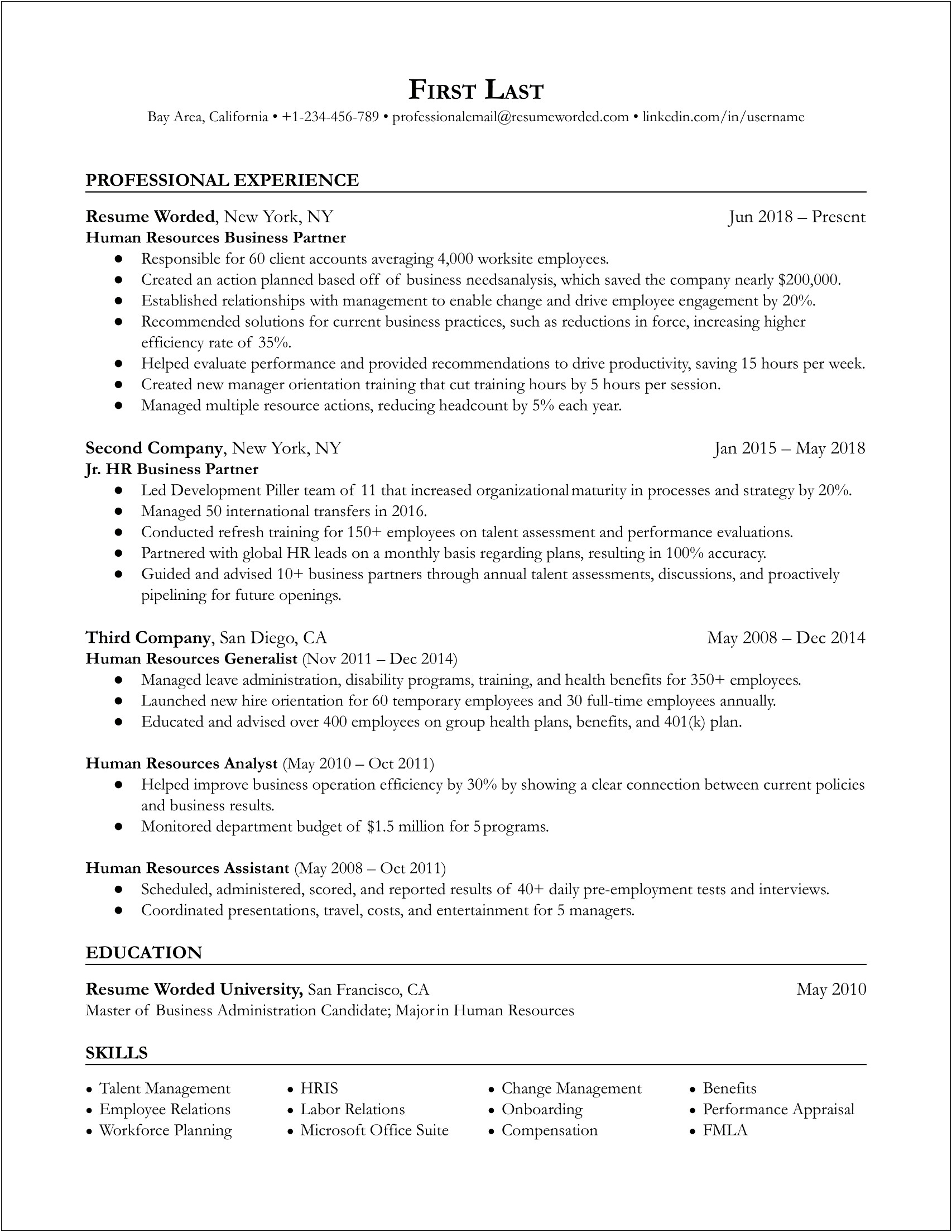 Best Resume Format Forr Workday Application