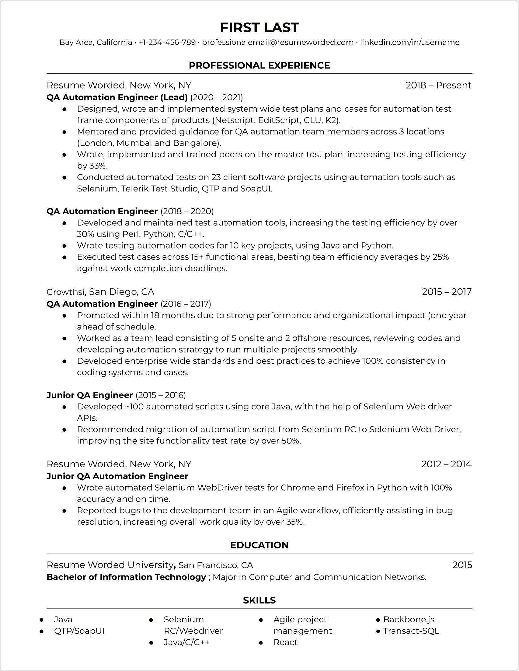 Best Resume Layout Design For Automated Systems