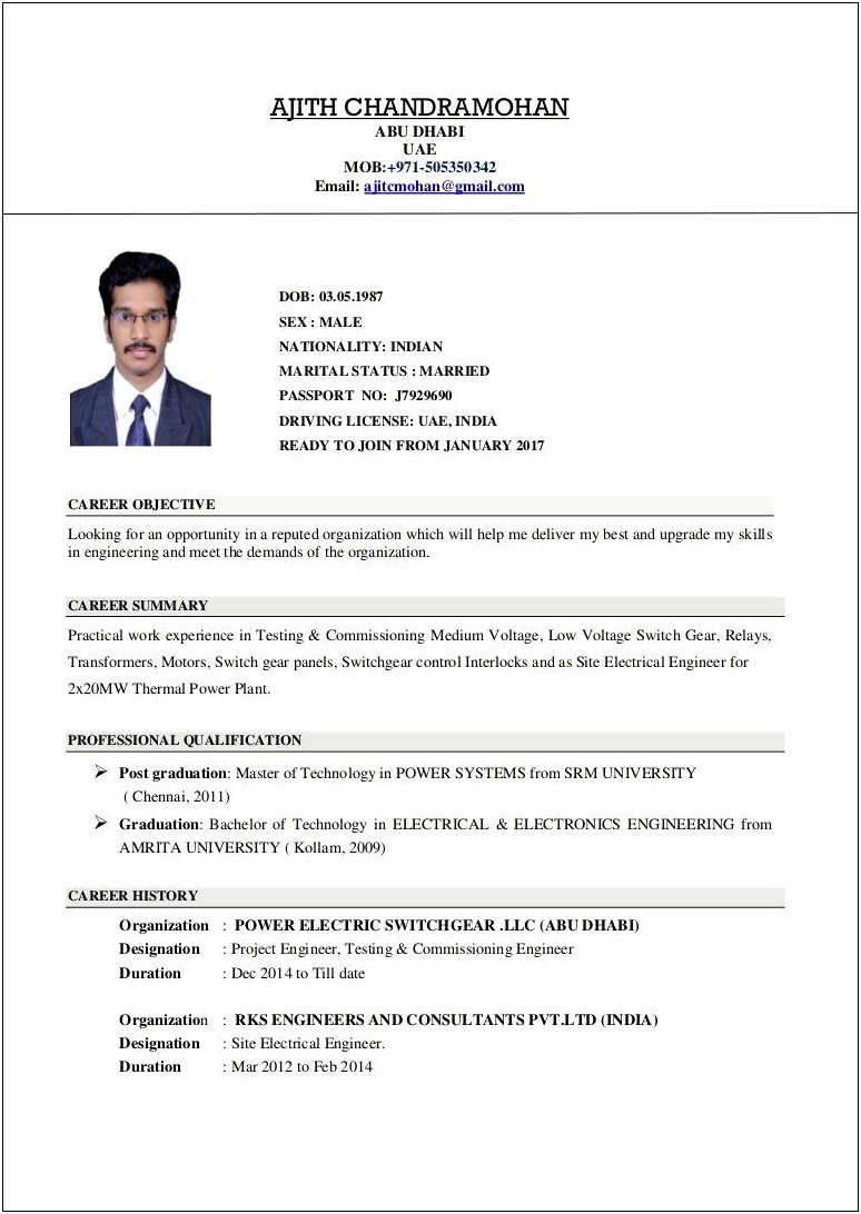 Best Resume Objective For Electrical Engineers