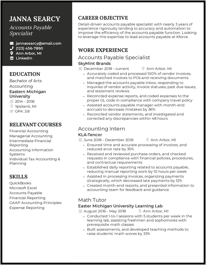 Best Resume Objectives For Audit Internships