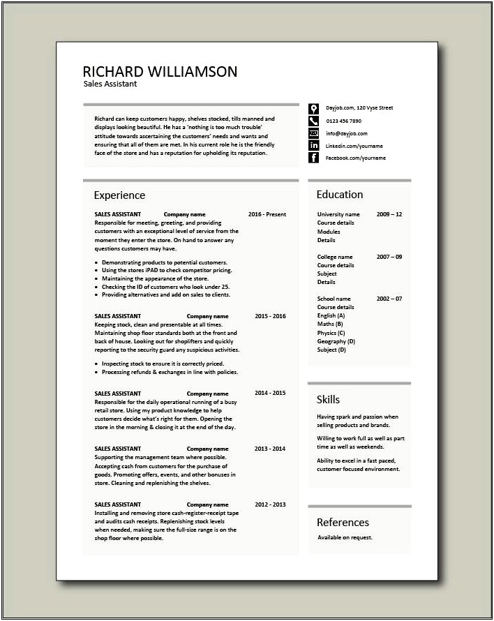 Best Retail Resume Template To Use