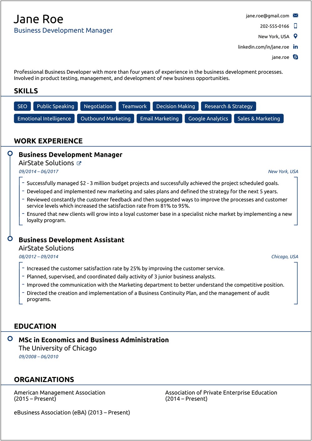 Best Simple Resume Format For Experienced