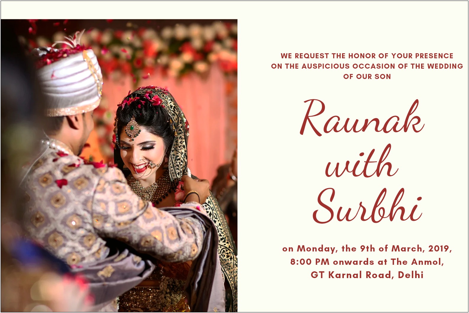 Best Size Indian Wedding Invite For Postage Us