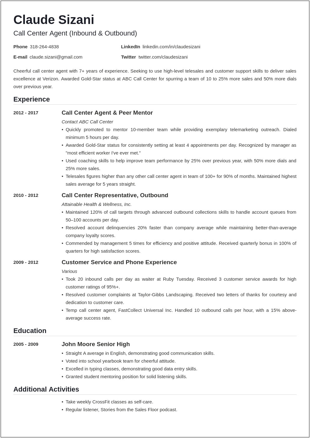 Best Summary For It Support Resume Examples