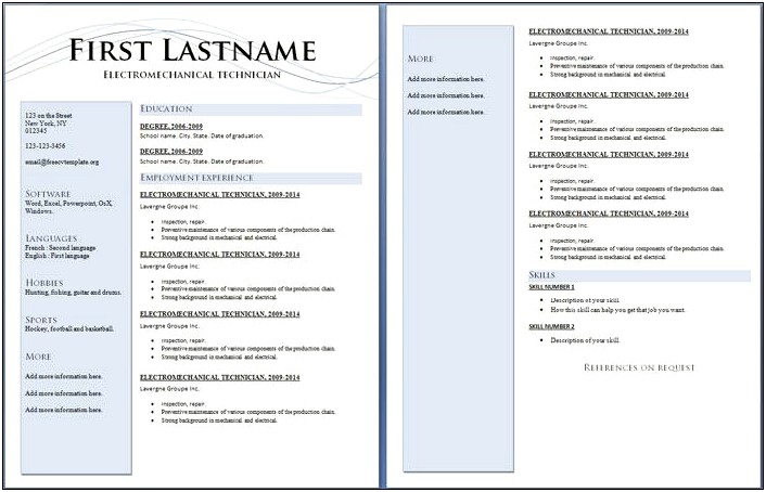 Best Two Page Resume Format Dowload