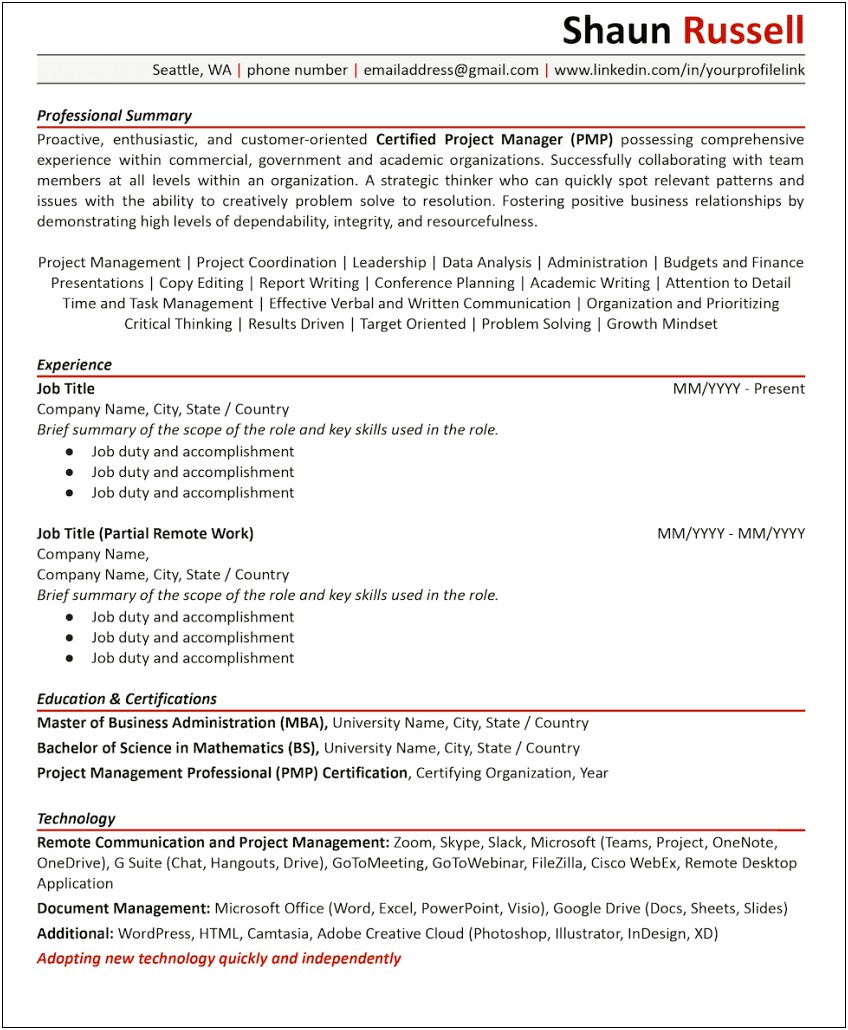 Best Type Of Resume For Career Change