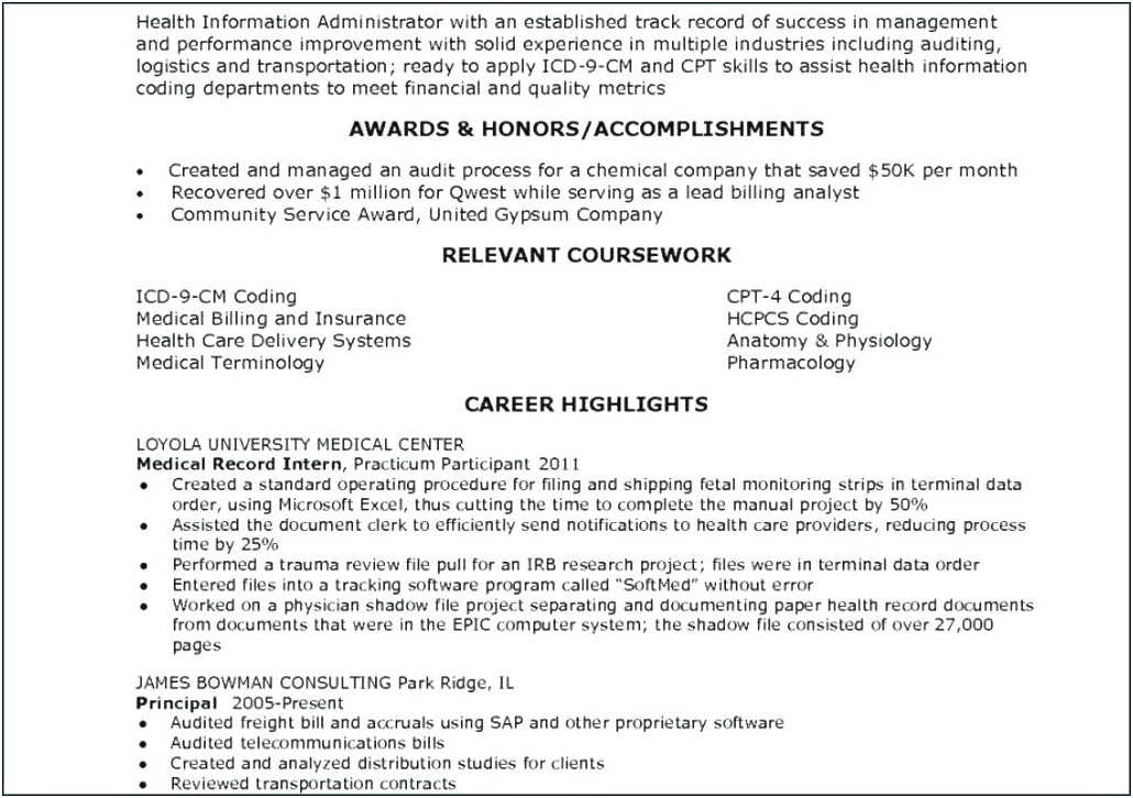 Billing And Coding Manager Job Description Resume