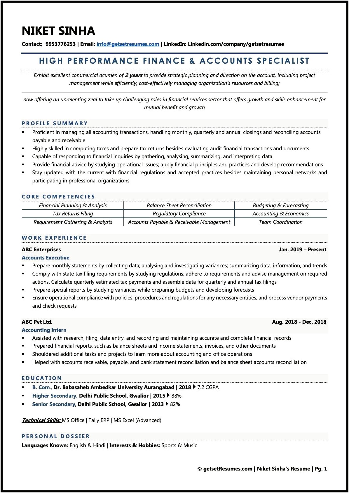 Billing Executive Job Description For Resume