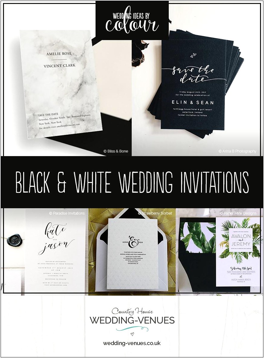 Black And White Chic Wedding Invitations