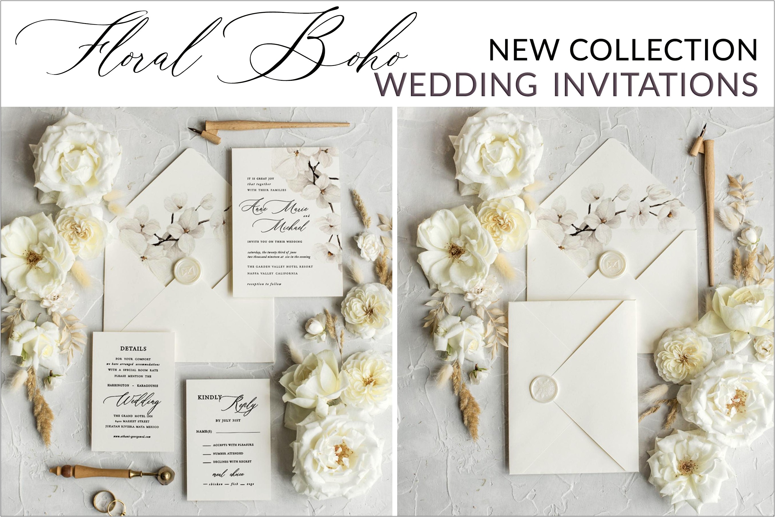 Black And White Couple Wedding Invitations