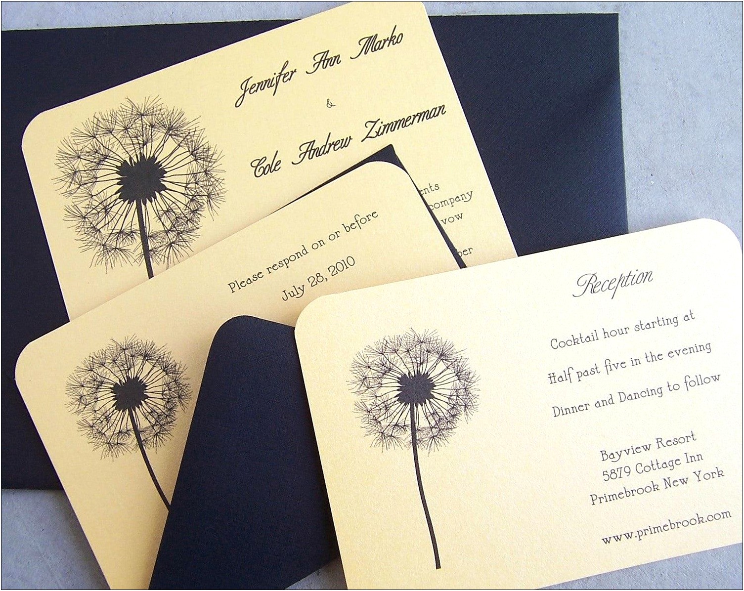 Black Purple And Gold Wedding Invites