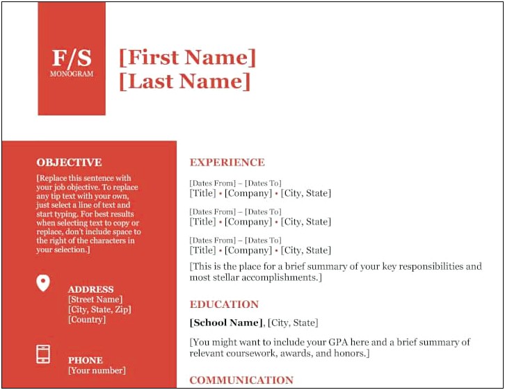 Blank Resume Templates For Microsoft Word