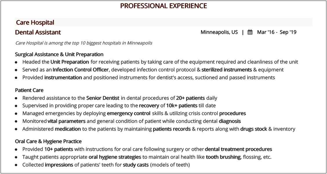 Brainstorming Resume Dental Assistant Objective Skills