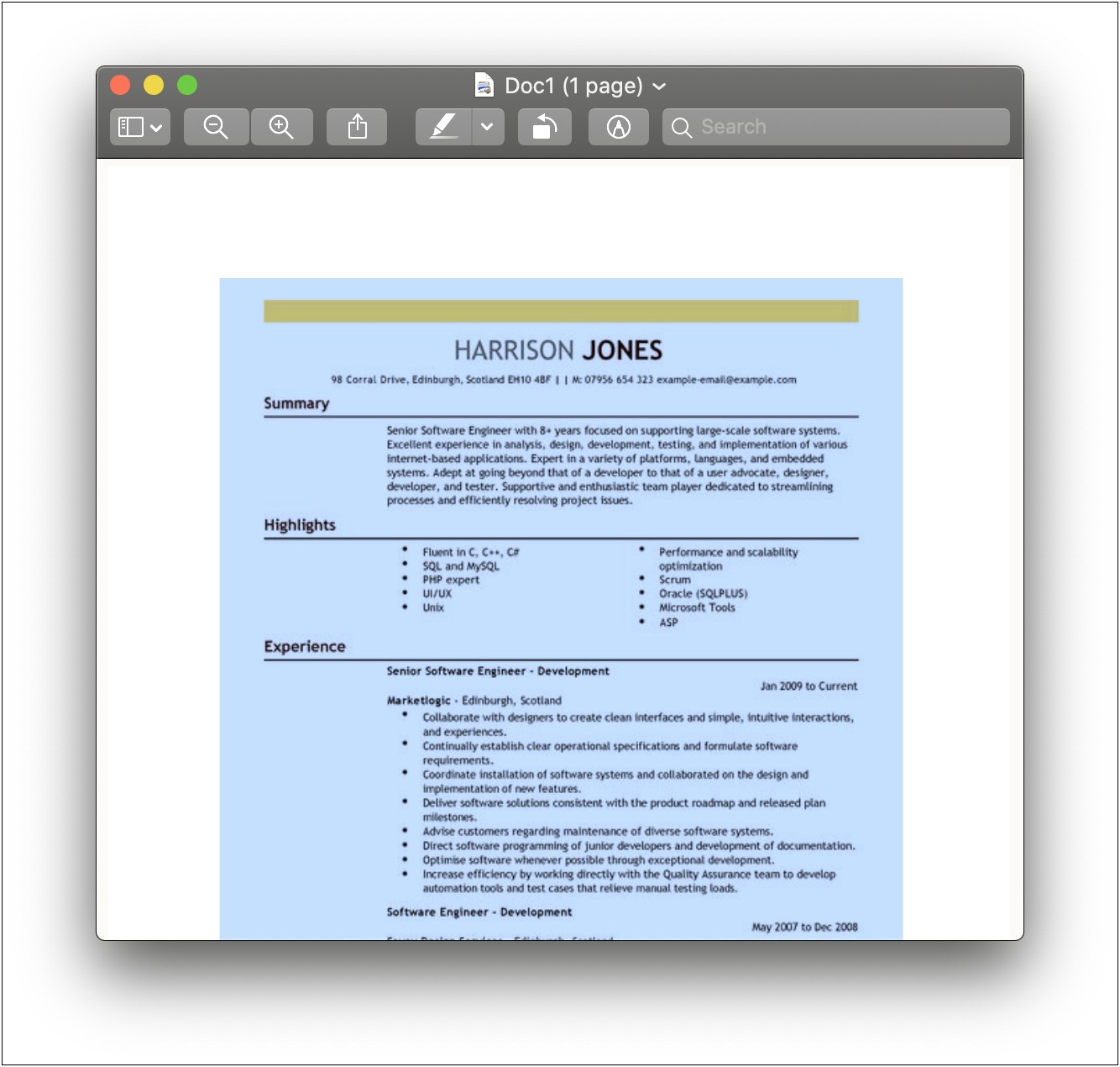 Brian Golod's Ats Resume Template