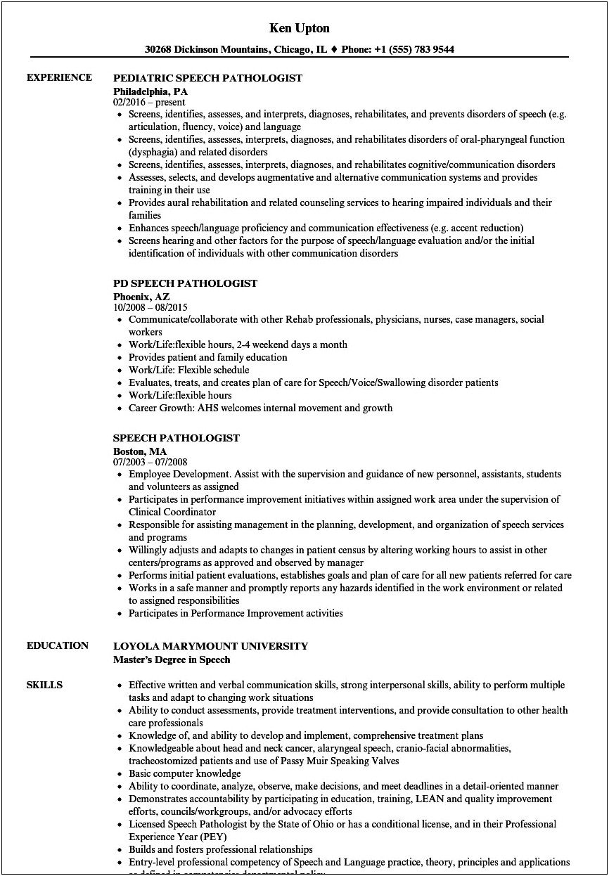 Bright Beginnings Learning Center Slp Resume Example