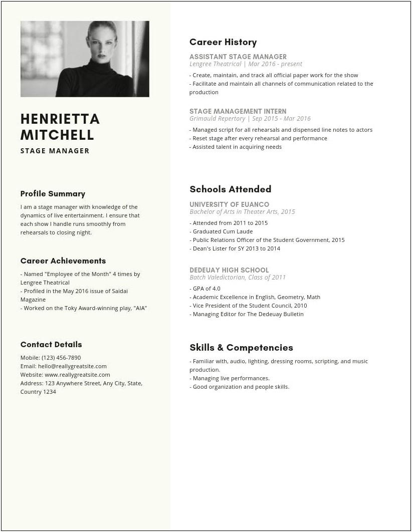 Bulletin On Resume For Manager Skills