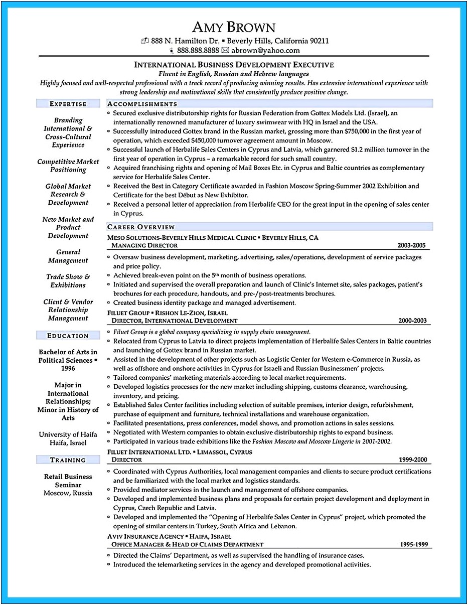 Business Intelligence Key Word Executive Resume