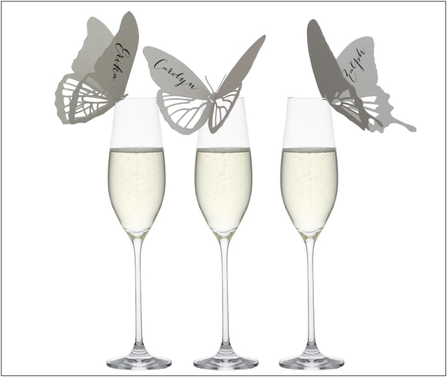 Butterfly Place Cards For Wine Glasses Download Template