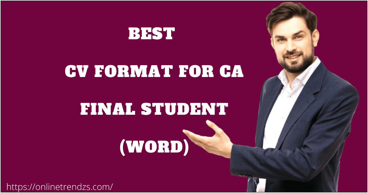 Ca Inter Resume Format In Word