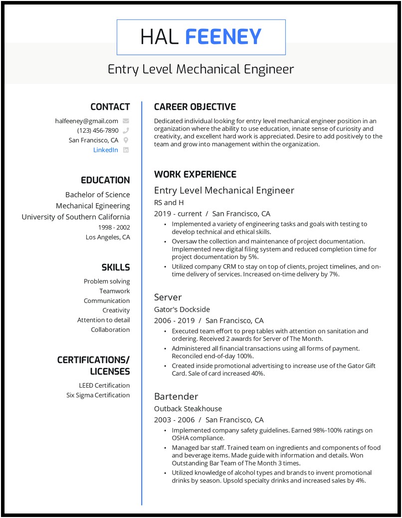 Cad Design Engineer Resume Word Format