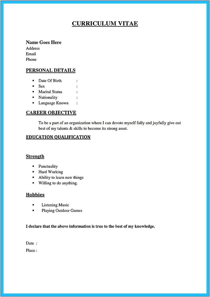 Call Center Resume Format For Experience Free Download