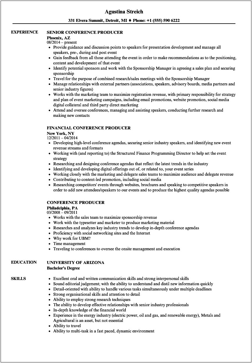 Can I Have Conference Experience Of Resume