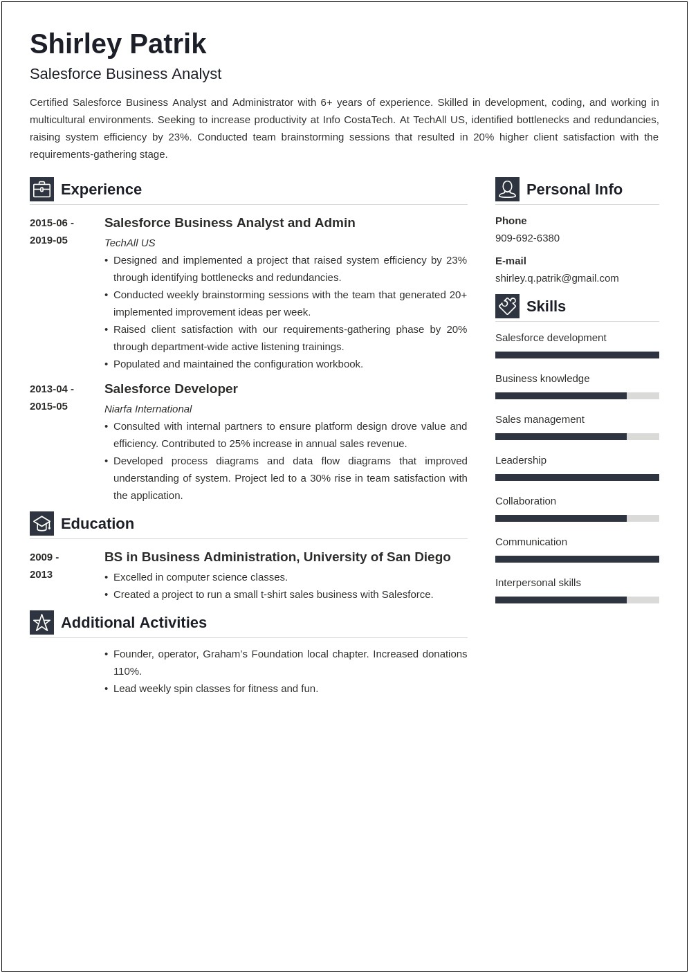 Can You Put Salesforce In Resume