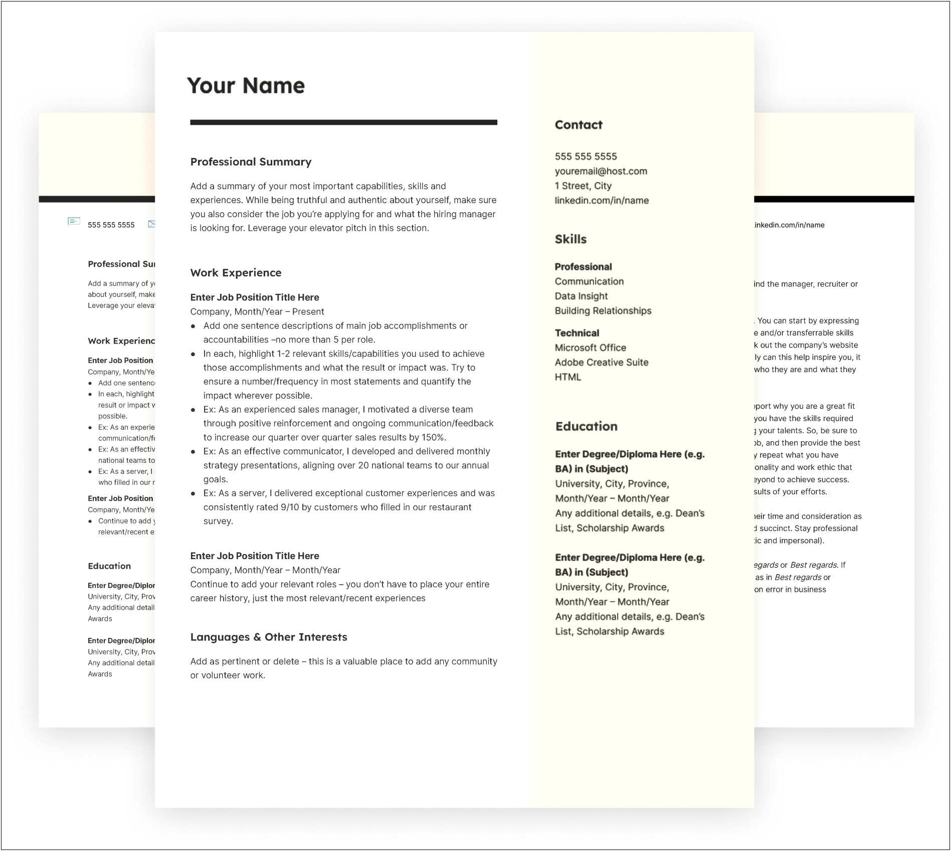 Canada Immigration Express Entry Resume Sample