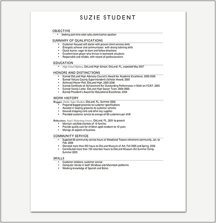 Canadian High School Student Resume Templates