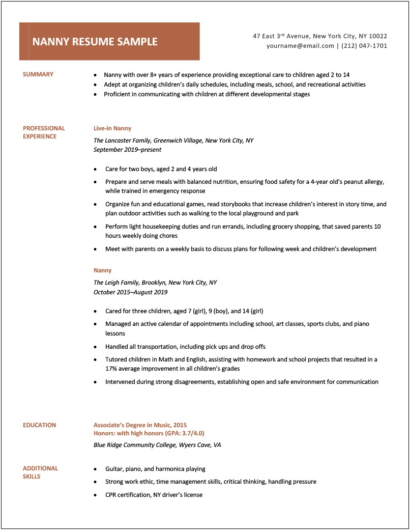 Canadian Resume Format For Part Time Jobs