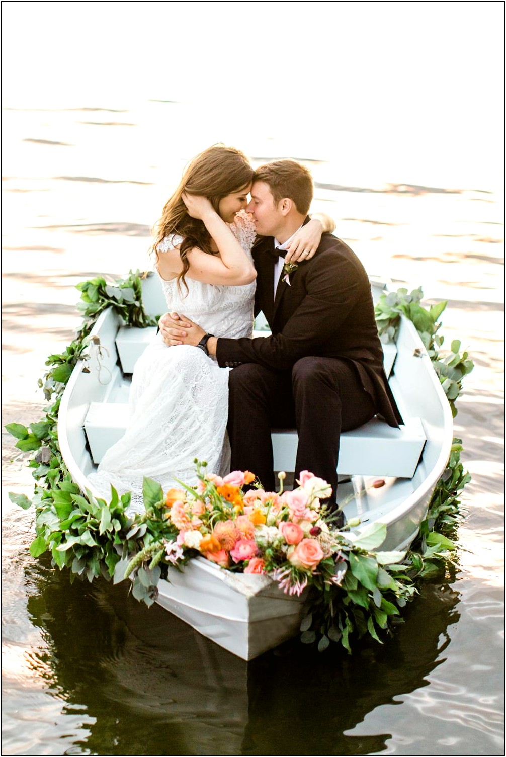 Canoe Two People Kissing Wedding Invitation