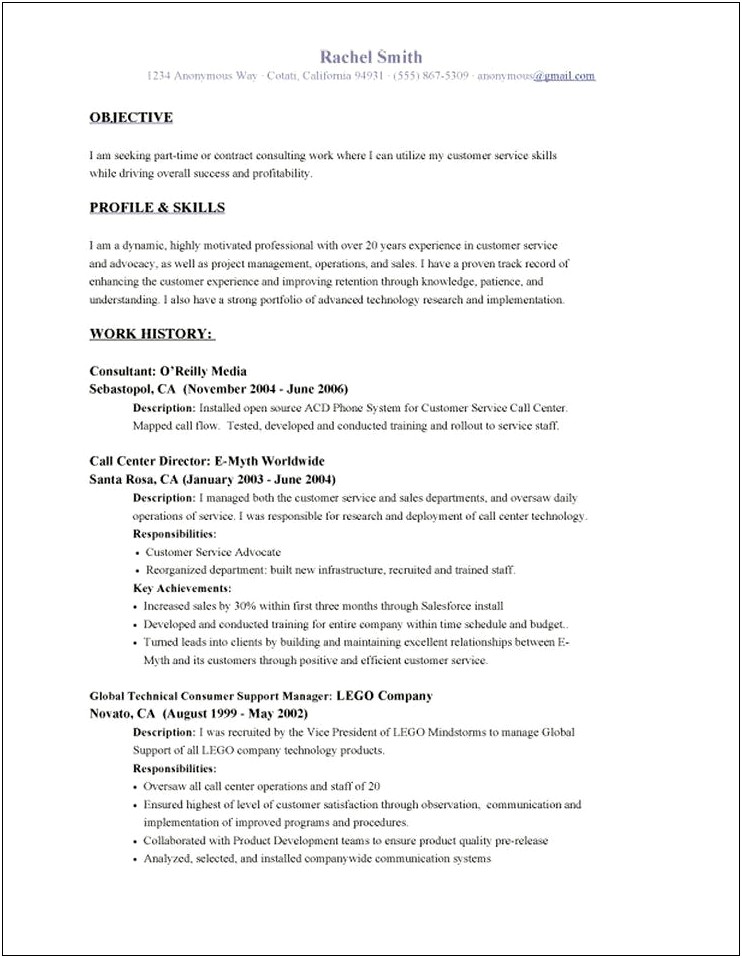 Career Objective Examples For Sale Resume