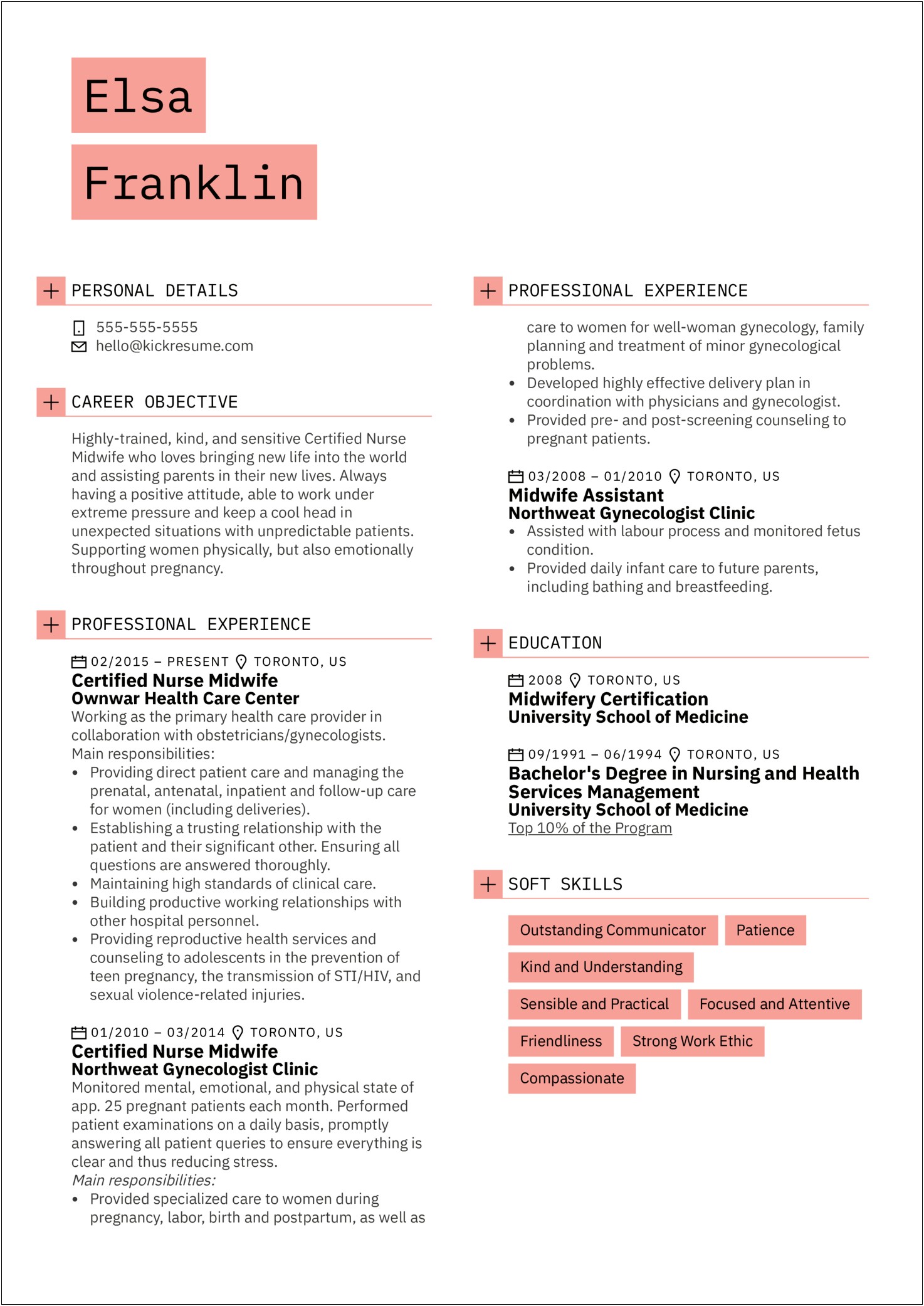 Career Objective For A Nurse Resume