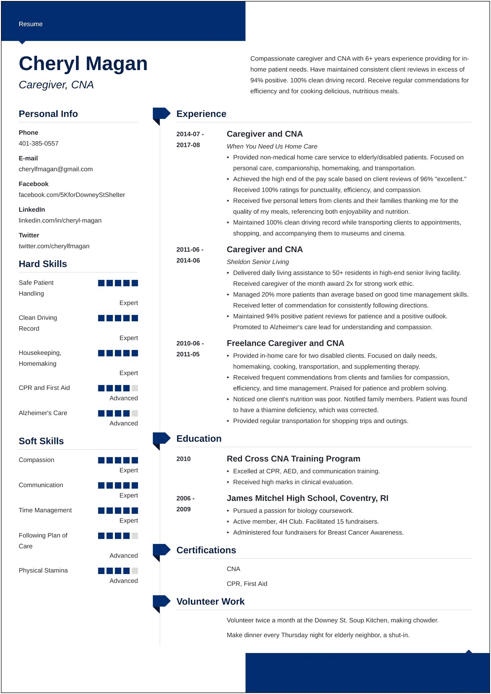 Caregiver Skills And Abilities For Resume