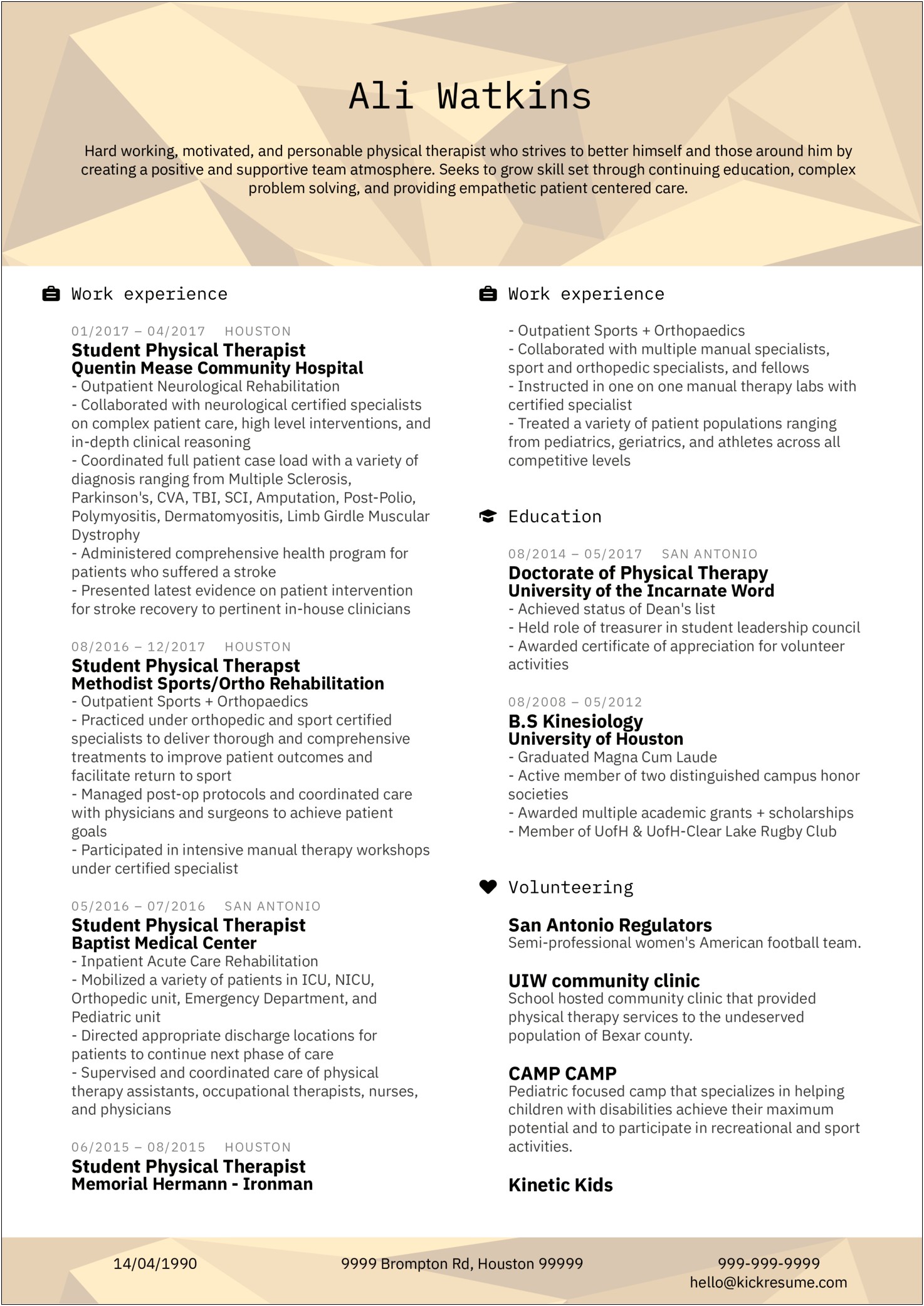 Certified Occupational Therapy Assistant Resume Examples