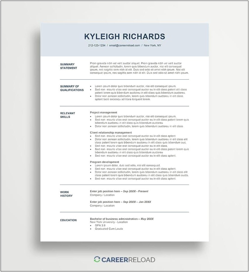 Change In Status In A Job Resume