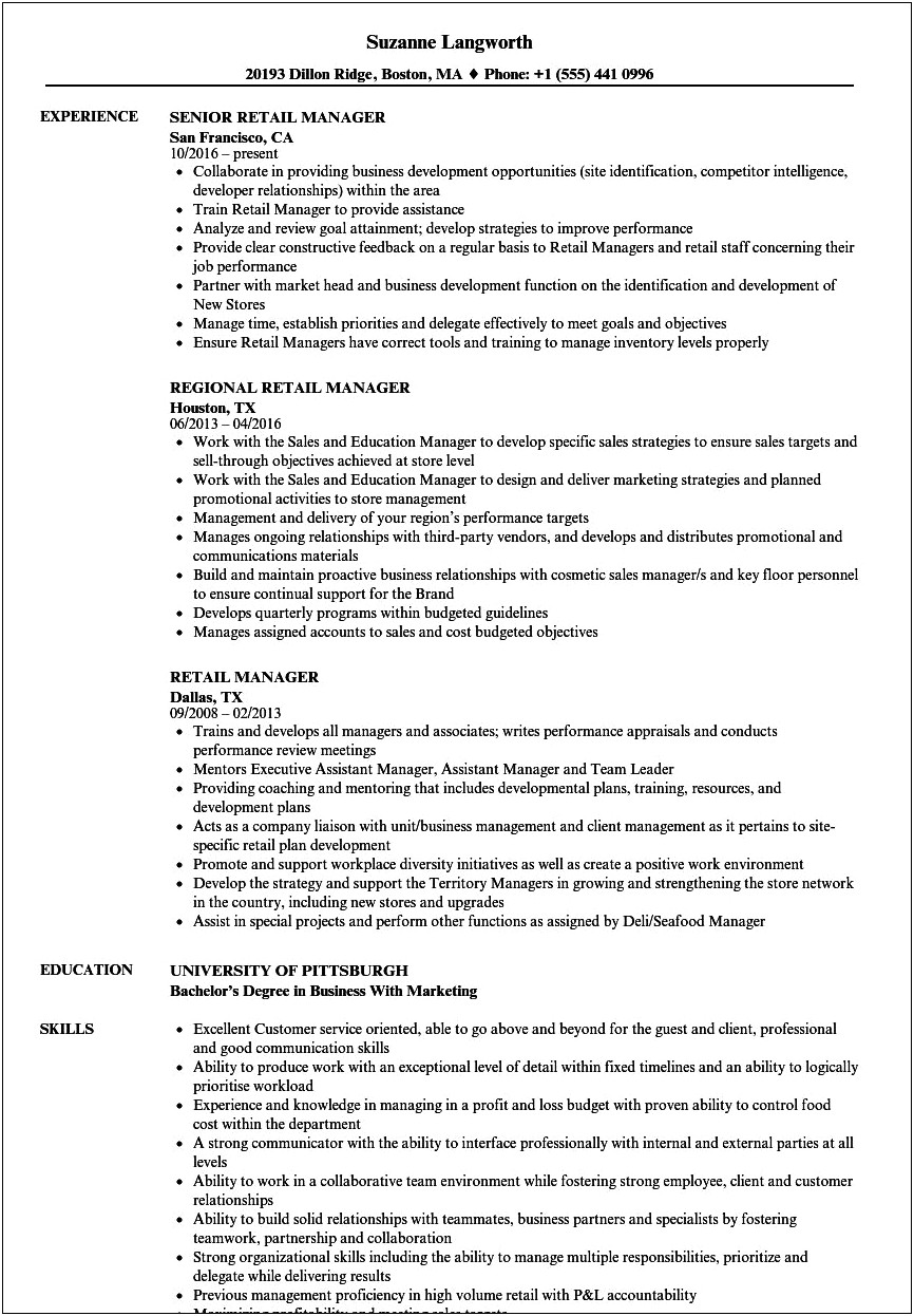 Chick Fil A Experience In Resume