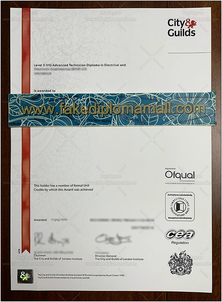 City And Guilds Certificate Template Download