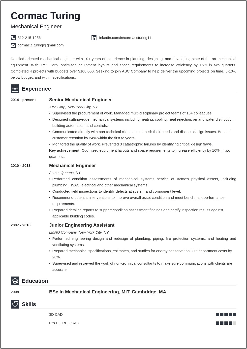 Civil Engineer 5 Years Experience Resume