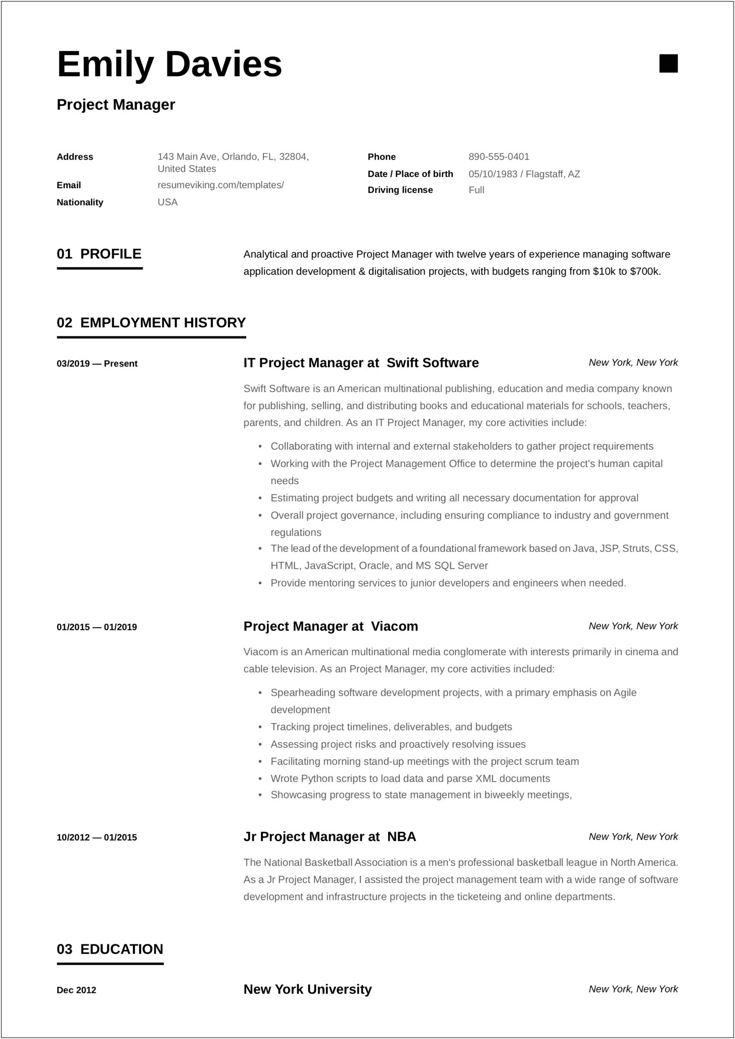 Civil Supervisor Resume Word Format Download
