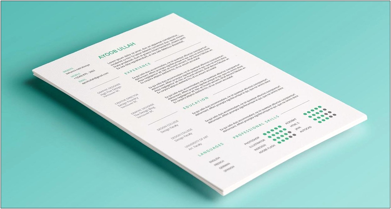 Clean And Minimal Resume Illustrator Template