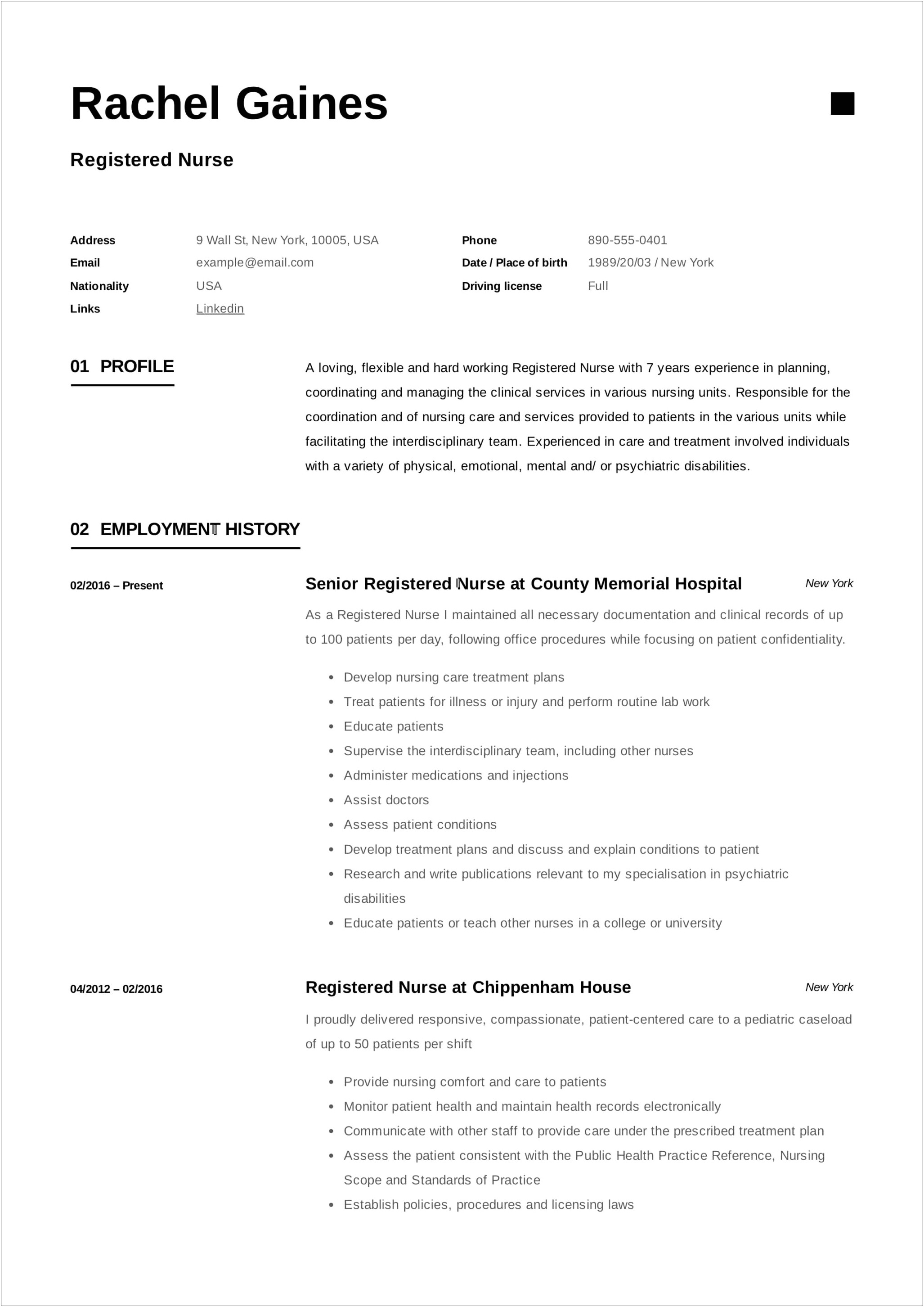 Clinical Nurse Specialist Resume Example Pdf